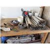 Image 2 : Misc. Construction Signs, Air Gun Chisels, Tent, Wood Block, Hardware, etc
