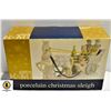 Image 1 : XL PORCELAIN SLEIGH, IN ORIGINAL BOX
