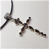Image 1 : JP896-144 SILVER SMOKEY QUARTZ LARGE CROSS