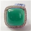 Image 1 : JP896-129 SILVER GREEN ONYX(27.9CT) RING