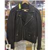 Image 1 : BLACK LEATHER JACKET SIZE LARGE