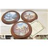 3 PAINTED FRAMED ANTIQUE PLATES WITH COAS