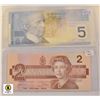 Image 1 : 2002 FIVE DOLLAR AND 1986 TWO DOLLAR BILLS