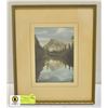 FRAMED MOUNTAIN SCENE 10" X 11"