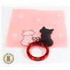 Image 1 : NEW THIN BAND RED RESIN RING WITH GOLDEN FLEX
