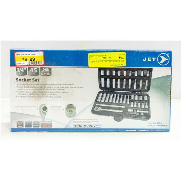 NEW JET 45PC METRIC SOCKET SET