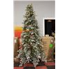 Image 1 : FLOCKED FIR 9FT PRE-LIT CHRISTMAS TREE