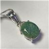 BZ1359-43 .925 SILVER EMERALD & DIAMOND PENDANT