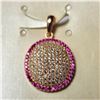 Image 1 : BZ1359-49 .925 SILVER CZ PENDANT ROSE GOLD PLATED