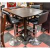 Image 1 : 36" X 36" X 36" WOODEN DROP LEAF TABLE 3 BLACK