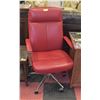 Image 1 : RED ROLLING OFFICE CHAIR WITH METAL FRAME