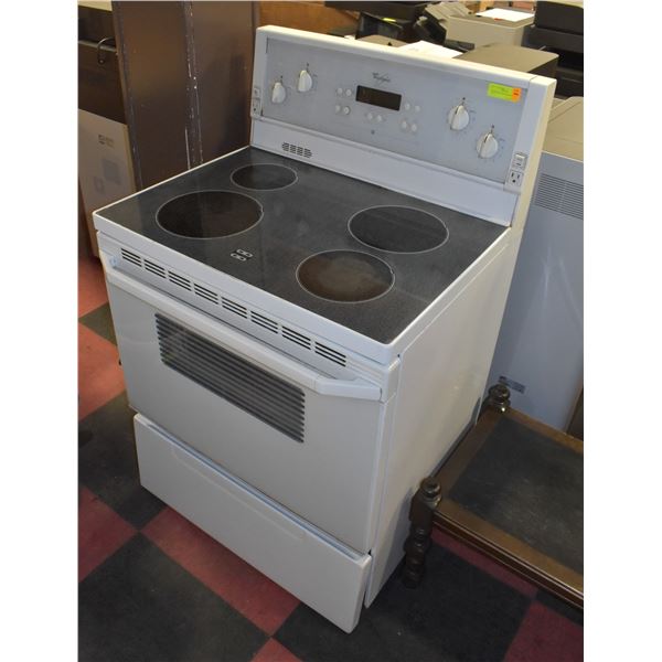 WHIRLPOOL WHITE GLASS TOP STOVE Whirlpool white glass top stove