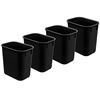 Image 1 : PACK OF 4 NEW 13QT WASTE BASKETS BLACK
