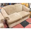 Image 1 : MICROFIBER LIGHT BROWN LOVESEAT - REMOVEABLE