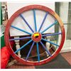 Image 1 : SOLID WOOD 12 SPOKE WAGON WHEEL -