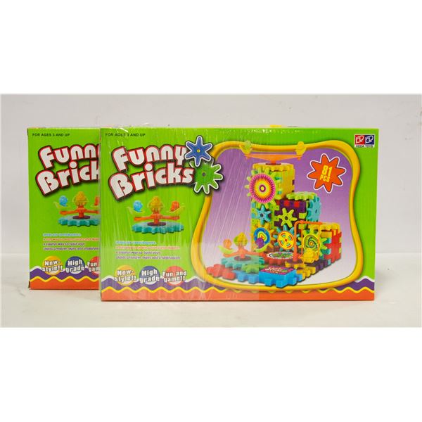 TWO PACKS OF 81PC FUNNY BRICKS, BATTERY OPERATED