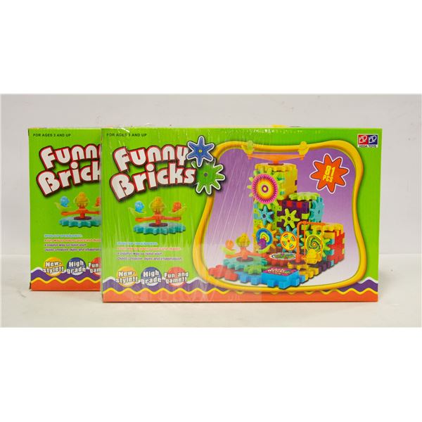 TWO PACKS OF 81PC FUNNY BRICKS, BATTERY OPERATED