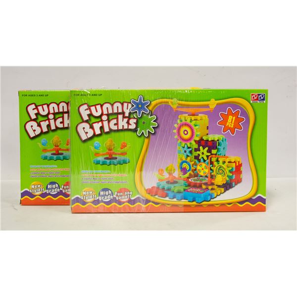 TWO PACKS OF 81PC FUNNY BRICKS, BATTERY OPERATED