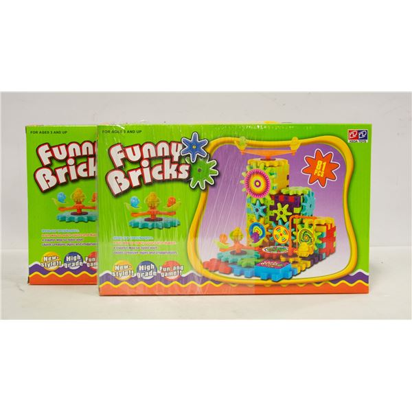 TWO PACKS OF 81PC FUNNY BRICKS, BATTERY OPERATED