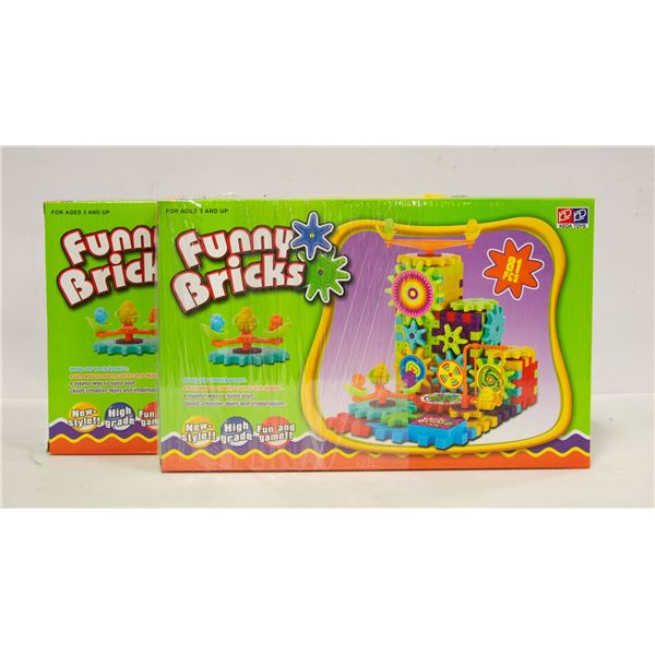 TWO PACKS OF 81PC FUNNY BRICKS, BATTERY OPERATED