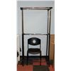 Image 1 : LOT OF 2 CLOTHS RACKS SOLD WITH CHAIR