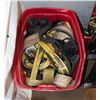 Image 1 : LARGE TOTE FULL OF STRAPS -TIE DOWNS-HARNESSES