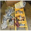 Image 1 : PALLET OF EQUIPMENT INCLUDES TRAILER JACKS, PINS,