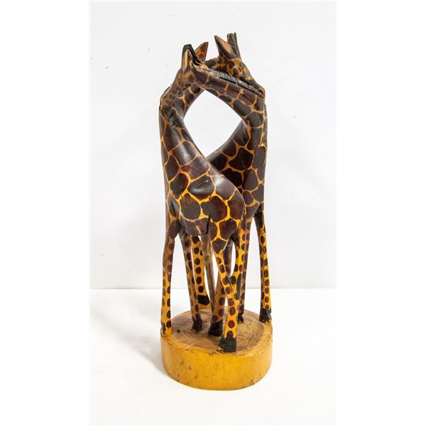 WOODEN HAND CARVED GIRAFFES