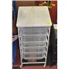 Image 1 : 6 BIN SHELVING UNIT ORGANIZER ON WHEELS