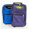 Image 1 : PAIR OF ROLLING SUITCASES - BLUE AND PURPLE