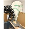 Image 2 : Group of misc set Dec items - includes iKea table (approx 72" long) / command station / glass top ro