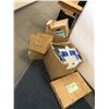 Image 2 : Group of misc Dec office supplies - includes binders / table lamp / telephone / hole puncher / stick
