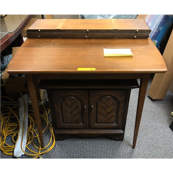 Mid-century extendable wooden table & mid-century bedside cabinet