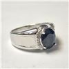Image 2 : $780 Silver Sapphire(3ct) CZ(0.24ct) Ring