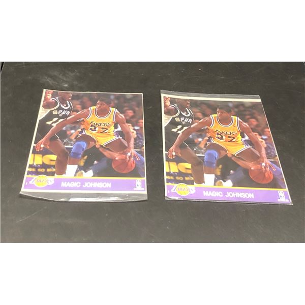 Group of two sealed Magic Johnson Los Angeles Lakers MBA hoops Action photos