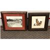 Image 1 : Group of 2 set dec framed decorative wall hangings - includes owls print & Northshore Museum print