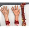 Image 1 : Group of prop set dec items - includes cut-off arms and hands & bloody bone