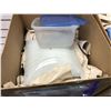 Image 1 : 8 boxes of misc. set dec items - includes light fixtures/ clothing/ stuffed toys/ books etc.