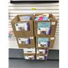 Image 2 : 8 boxes of misc. set dec items - includes light fixtures/ clothing/ stuffed toys/ books etc.