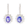 11.22 ctw Oval Mixed Tanzanites And Round Brilliant Cut Diamond Double Halo Bask