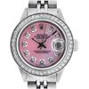 Image 1 : Rolex Ladies 26 Stainless Steel Pink MOP Diamond Datejust Wriwatch