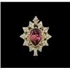 Image 1 : 14KT Yellow Gold 3.57 ctw Tourmaline and Diamond Ring