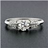 Image 2 : Antique Art Deco Platinum European Diamond Solitaire Engagement or Promise Ring