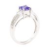 Image 4 : 1.45 ctw Princess Brilliant Tanzanite And Princess Cut Diamond Ring - 18KT White