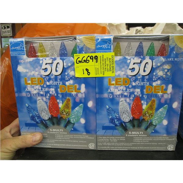 2 BOXES OF 50 LED INDOOR/OUTDOOR CHRISTMAS LIGHTS