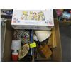 Image 1 : 2 BOXES OF LAMPS, VILLAGE, ETC.