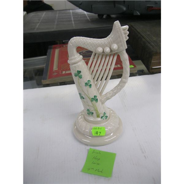 BELLEEK IRISH HARP LG 4TH MARK