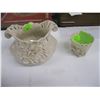 Image 1 : BELLEEK PIERCED SPILL SM. 2ND MARK & DOUBLE SHELL FLOWER POT 3RD MARK