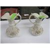 Image 1 : BELLEEK 8" FLOWERED VASE 2ND MARK & 8" FLOWERED VASE 3RD MARK