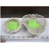 Image 1 : BELLEEK SHAMROCK BASKET SM 2ND PERIOD 1865-1990 & WOVEN BIRDS NEST BASKET 3RD PERIOD